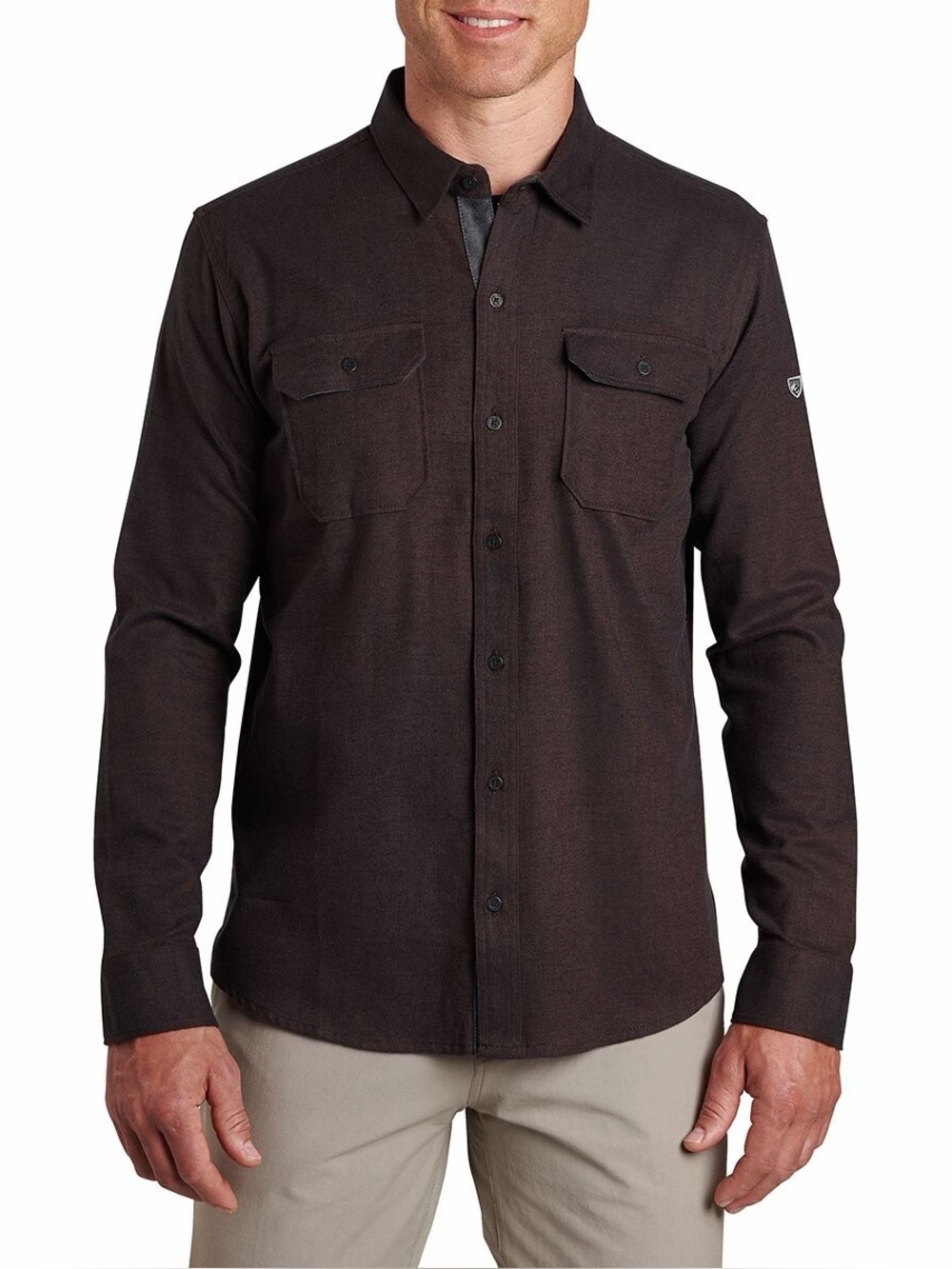 Kuhl Descendr Shirt Button Up Long Sleeve Brown Size Large Outdoor Active Hiking